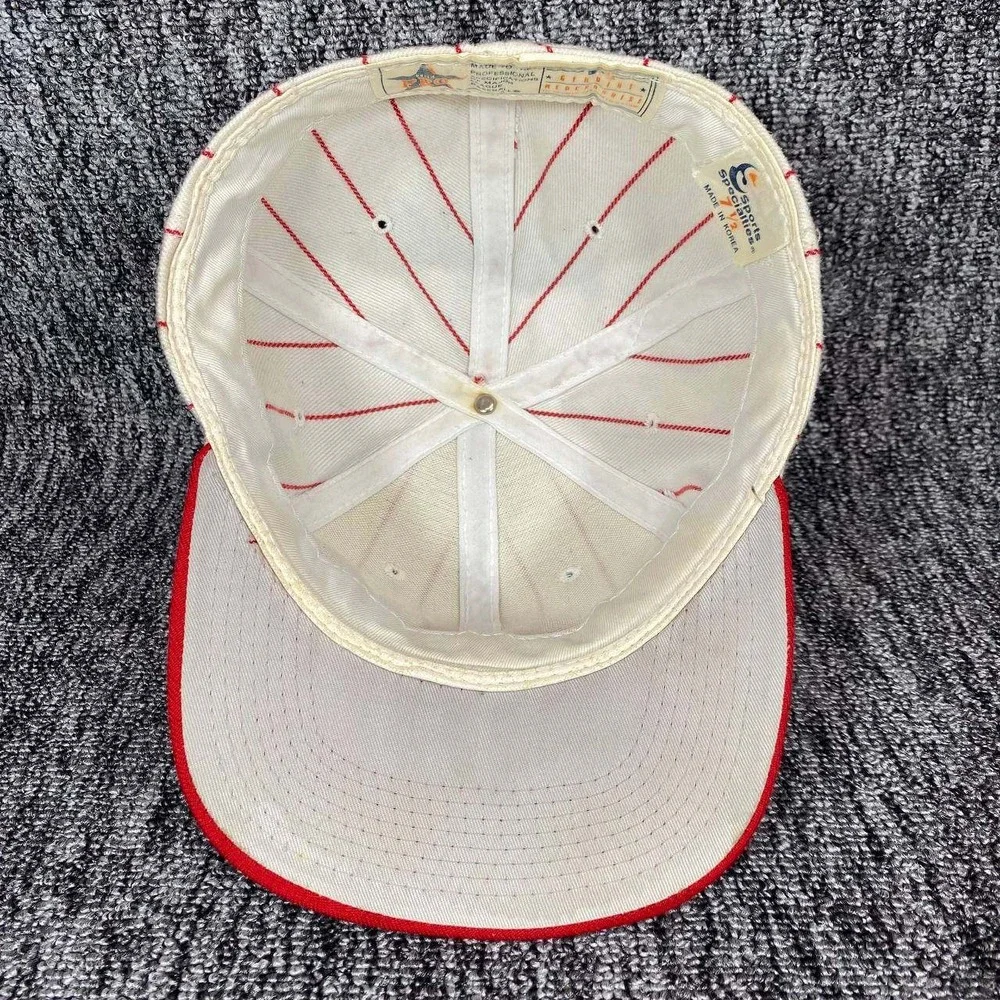 Sports Specialties Cincinnati Reds Hat Mens 7 1/2 White Red Pinstripe Fitted MLB